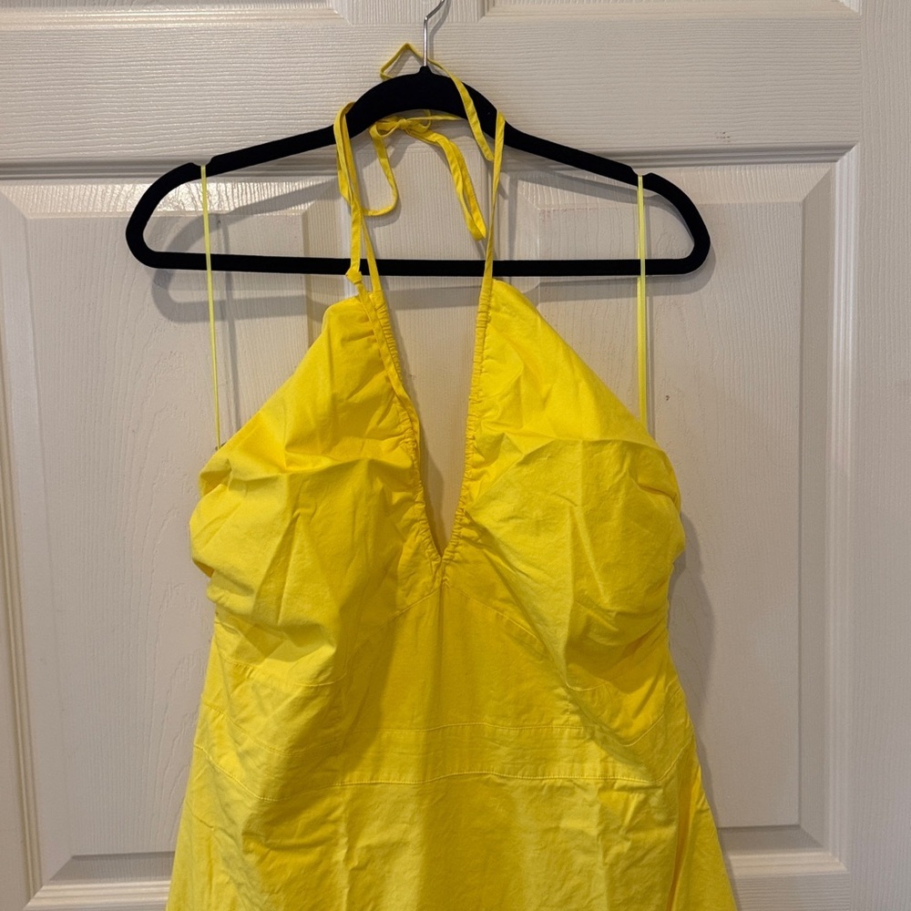 Prabal Gurung for JC Penny yellow tiered halter maxi dress, size 18 - Picture 4 of 10
